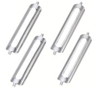 YUNYU Confezione da 4 lame di ricambio in acciaio inox per pelapatate da cucina, 56 mm, set di lame Piranha con 2 bordi piatti e 2 seghettati - durevole universale per frutta, verdura
