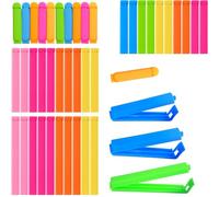 YUNYU Confezione da 40 clip riutilizzabili per sacchetti alimentari in 4 misure (7 cm/9 cm/11 cm/13 cm), clip di tenuta in plastica per riporre snack, clip multicolore per alimenti sfusi per sacchetti