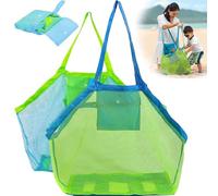 YUNYU - Set da 2 pezzi per giocare in spiaggia - Organizer premium per la sabbia con rete, portaoggetti pieghevole durevole per giocattoli da sabbia, vacanze in famiglia e vacanze all'aperto
