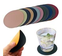 YUNYU Set di 12 sottobicchieri per bevande, sottobicchieri per bevande in finta pelle double-face, sottobicchieri da tavolo antiscivolo in 12 colori, set di sottobicchieri moderni per casa, bar e