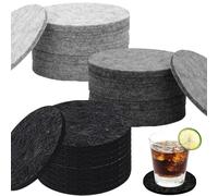 YUNYU Set di 30 sottobicchieri assorbenti in feltro, con design antiscivolo e resistente al calore, riutilizzabili, lavabili per tazze in cucina, soggiorno, sala da pranzo