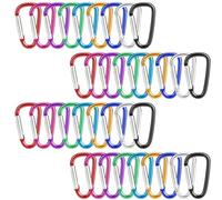 YUNYU Set di 36 moschettoni a forma di D, multicolore, mini portachiavi, leggeri in lega di alluminio, piccoli portachiavi per zaini, escursioni, campeggio e attrezzatura da esterno