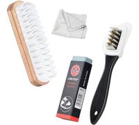 YUNYU Set di 4 pezzi per la cura della pelle scamosciata: spazzola per scarpe in pelle scamosciata con gomma e panno di pulizia, strumento per rimuovere le macchie per scarpe sportive in pelle