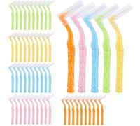 YUNYU Set di 50 spazzolini interdentali per adulti, 5 colori, per la pulizia dei denti e la cura delle gengive, efficace rimozione della placca