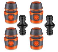 YUNYU Set di 6 connettori per tubi resistenti - Connettori per tubi da giardino in ABS/TPR (13 mm/1/2) con 4 giunti a prova di perdite e 2 adattatori per rubinetti per sistemi di irrigazione sicuri