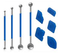 YUNYU Set di 9 utensili per guarnizioni, 4 spatole in metallo e 5 estrattori in silicone, kit di lisciatura professionale per giunti da bagno e cucina (kit 2 in 1)