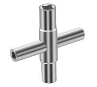 YUNYU Set di chiavi quadrate a 4 vie, 6,5 mm-9 mm, strumento multiuso per scatole elettriche e contatori, argento