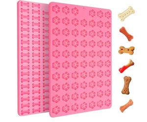 YUNYU Set di stampi in silicone per cani, 10 e 18 cavità, riutilizzabili, antiaderenti, a forma di zampa e osso, per cioccolato, gelatina, cubetti di ghiaccio, dolcetti fai da te per animali domestici