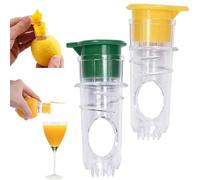 YUNYU Spremiagrumi manuale con filtro integrato e coperchio, per limoni, lime, arance, con base antiscivolo e beccuccio facile da versare, confezione da 2