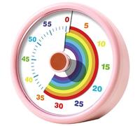 YUNYU Timer visivo per bambini, 60 minuti, conto alla rovescia silenzioso, design arcobaleno, facile da usare, pomodoro e sabbia, strumento di gestione del tempo in plastica, per aule, cucina, ufficio