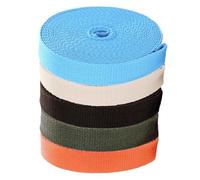 YunYunStrap 5 Rotoli di Nastro in Cotone a Colori Misti, Poliestere Cotone per la Realizzazione di Manici per Borse, Cinture in Tessuto, Strap per Borse Tote, Guinzagli, Accessori per Artigianato