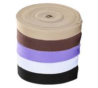 YunYunStrap 5 Rotoli di Nastro in Cotone a Colori Misti, Poliestere Cotone per la Realizzazione di Manici per Borse, Cinture in Tessuto, Strap per Borse Tote, Guinzagli, Accessori per Artigianato