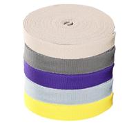YunYunStrap 5 Rotoli di Nastro in Cotone a Colori Misti, Poliestere Cotone per la Realizzazione di Manici per Borse, Cinture in Tessuto, Strap per Borse Tote, Guinzagli, Accessori per Artigianato