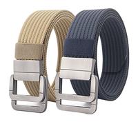 YunYunStrap Cinture per uomo donna, cintura da lavoro tattica militare in nylon con fibbia ad anelli a doppia D, confezione da 2