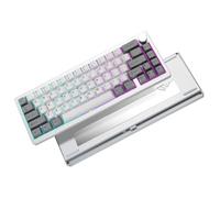 YUNZII AL68 Tastiera Meccanica Wireless 60% in Alluminio QMK/VIA, Sostituibile a Caldo con Manopola, RGB da Gioco per Mac/Windows/Linux (Argento, Zero Linear)