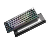 YUNZII AL68 Tastiera Meccanica Wireless 60%, Tastiera in Alluminio QMK/VIA, Tastiera Sostituibile a Caldo con Manopola, Tastiera da Gioco RGB per Mac/Windows/Linux (black, milk v2)