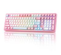YUNZII AL98 Alluminio Tastiera Meccanica Gaming Wireless (Rosa, Milk V2) | 1800 Layout, QMK/VIA Programmabile, Tastiera da Gioco in Alluminio, BT/2.4Ghz/USB-C, RGB, Hot-Swap Tasti PBT per Win/Mac