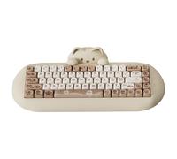 YUNZII C68 Tastiera meccanica senza fili,65% Gaming Keyboard Hot Swap,Tripla modalità BT5.0/2.4G/Cavo,RGB Retroilluminato NKRO,Cat Silicone Ergonomic Keyboard per Win/Mac (fratello, crema di cacao v2)