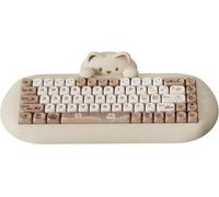 YUNZII C68 Tastiera meccanica senza fili,65% Gaming Keyboard Hot Swap,Tripla modalità BT5.0/2.4G/Cavo,RGB Retroilluminato NKRO,Cat Silicone Ergonomic Keyboard per Win/Mac (fratello, Cambio di latte)