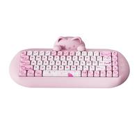 YUNZII C68 Tastiera Meccanica Senza Fili, 65% Gaming Tastiera Hot Swap, Tripla Modalità BT5.0/2.4G/Cavo, RGB Retroilluminato NKRO, Cat Silicone Ergonomic Keyboard per Win/Mac (Rosa, crema di cacao v2)