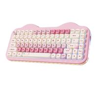 YUNZII C75 Tastiera Meccanica Wireless Gaming, 75% Compatto, Bluetooth/2.4G/USB-C, Hot-Swap, Retroilluminazione RGB, Gasket Mount, NKRO QWERTY Design Dolce per PC/Mac (Rosa, Milk V2 Linear Switch)