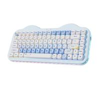 YUNZII C75 Tastiera Meccanica Wireless Gaming, 75% Compatto, Bluetooth/2.4G/USB-C, Hot-Swap, Retroilluminazione RGB, Gasket Mount, NKRO QWERTY Design Dolce per PC/Mac (Blu, Milk V2 Linear Switch)