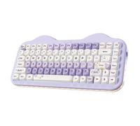 YUNZII C75 Tastiera Meccanica Wireless Gaming, 75% Compatto, Bluetooth/2.4G/USB-C, Hot-Swap, Retroilluminazione RGB, Gasket Mount, NKRO QWERTY Design Dolce per PC/Mac (Viola, Milk V2 Linear Switch)