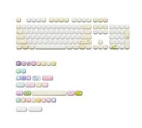 YUNZII Cute Yellow Doodle Custom Keycaps, 138 tasti Dye Sub PBT MOG Profile Keycap Set per tastiere da gioco meccaniche(Scarabocchio giallo)