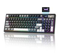 YUNZII IF99 Tastiera Meccanica Wireless da Gioco con Display LCD Intelligente, QMK/VIA Programmabile, BT/2.4G/USB-C, Montaggio Gasket Hot-Swap, RGB, Layout 96% per Mac/Win (Nero, Zero Linear)