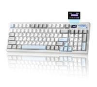 YUNZII IF99 Tastiera Meccanica Wireless da Gioco con Display LCD Intelligente, QMK/VIA Programmabile, BT/2.4G/USB-C, Montaggio Gasket Hot-Swap, RGB, Layout 96% per Mac/Win (Bianco, Cocoa Cream V2)