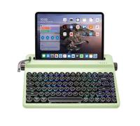 YUNZII QL75 Wireless Typewriter Tastiera Meccanica Retrò Sostituibile a caldo,Retroilluminazione RGB QMK/VIA Programmabile,Tastiera Multidispositivo con 2.4GHz/Type-C/BT (verde, cocoa cream V2)