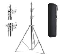 YUOCU Supporto per luce resistente, in acciaio inox, 2,8 m, con molla ammortizzata, treppiede per fotografia, con adattatore a vite da 1/4" a 3/8" e borsa per il trasporto per stroboscopio, luce video