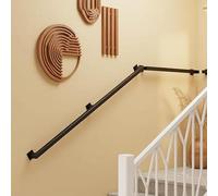 YUODIJIO Corrimano per Scale Interne, 60-600CM, Ringhiera per Scale Interne con Design Industriale, Antiscivolo e Confortevole, Passamano per Scale Interne Nero per Anziani, Bambini, Disabili (440CM)