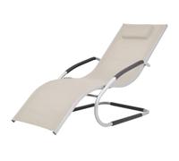 YUOGHRTFE Lettino prendisole con cuscino in alluminio e textilene color | Design ergonomico, struttura a forma di U, resistente alle intemperie, protezione dalla corrosione, per terrazza