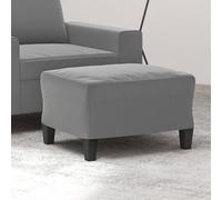 YUOGHRTFE Sgabello grigio scuro, 60 x 50 x 41 cm, in tessuto di microfibra, robusto telaio in compensato, versatile come poggiapiedi o seduta aggiuntiva per il soggiorno
