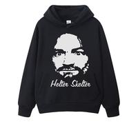 Yuogkk Felpa con Cappuccio Charles Manson Felpa Classica retrò da Uomo e da Donna, Pullover Stampato Reversibile a Manica Lunga Felpa Casual all'aperto Moda Tendenza Streetwear-Black||XXS