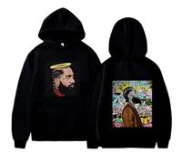 Yuogkk Felpa con Cappuccio Nipsey Hussle Cotone Uomo e Donna, Moda Casual Hip Hop Giacca Harajuku Rap Maglione Divertente Modello Streetwear Retro Classico Giacca Girocollo Pullover-Black||XS
