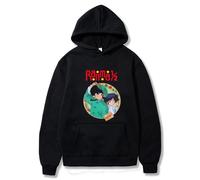 Yuogkk Felpa con Cappuccio Ranma 1/2 Uomo Donna, Divertente Modello Cartoon Pullover Moda Maglione Casual Vintage Giacca Manica Lunga Top Gioco di Ruolo-Black||XS