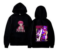 Yuogkk Hoodie Ranma 1/2 Cartoon Pattern Sweatshirt, Fun Printed Pullover Vintage Round Neck Long Sleeve Sweater Fashion Casual Plus Size Jacket Reversible Cotton Sweatshirt-Black||XS