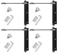 YUOIP® Chiudiporta a molla regolabile automatico,Corpo in lega di alluminio,Facile da installare,Staffa cuscinetto,per casa e ufficio 45kg (1 Pezzi nero) (Confezione da 4)