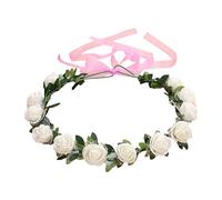 YUOIUX Copricapo da sposa da donna, 12 rose in schiuma, multicolore, corona di nastro per capelli