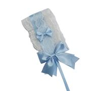 YUOIUX Fascia per capelli per ragazze con volant in pizzo con fiocco e fiocco, alla moda, da donna
