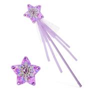 Yuomeaz 2 bastoncini di fata, viola principessa, stella delle fate, 33 cm, con brillantini, stella, angelo, bacchette magiche per compleanno, Halloween, Natale, feste, accessori di scena