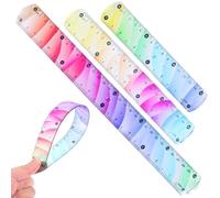 Yuomeaz 3 righelli flessibili, 3 righelli pieghevoli trasparenti, morbidi, sfumati, in plastica colorata con centimetro e pollici (15,2 + 20,8 + 30,5 cm)