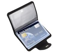 Yuomeaz Portafoglio per 24 carte di credito, porta biglietti da visita con cerniera, blocco RFID, portafoglio portachiavi, dimensioni compatte