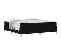 YUOTYRKTEJRSG Bed Frame with Mattress Black 180 x 200 cm Fabric Upholstered Platform Base No Box Spring Needed Easy Assembly Sturdy Support Modern Design for Bedroom Guest Room