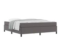 YUOTYRKTEJRSG Bed Frame with Mattress Grey 180 x 200 cm Fabric Upholstered Super King Size Bedstead with Engineered Wood Slatted Base Pocket Sprung Mattress Easy Assembly for Bedroom Guest Room