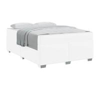 YUOTYRKTEJRSG Bed Frame with Mattress White 140 x 200 cm Fabric Upholstered Platform Base with Slatted Support Medium Firm Pocket Sprung Mattress Modern Design Easy Assembly 280 kg Weight Capacity