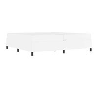 YUOTYRKTEJRSG Bed Frame with Mattress White 200 x 200 cm Fabric Upholstered Platform with Spring Mattress Queen Size Double Bed Set for Bedroom Guest Room with Slatted Base