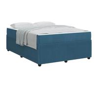 YUOTYRKTEJRSG Cadre de lit avec matelas bleu 140 x 200 cm en tissu moderne design robuste support 280 kg sommier à lattes lit complet confortable assemblage facile
